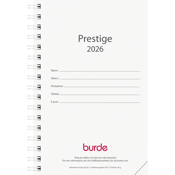 Refill Kalender Prestige 2026