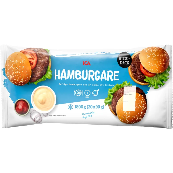 Hamburgare 20-p 1800g ICA