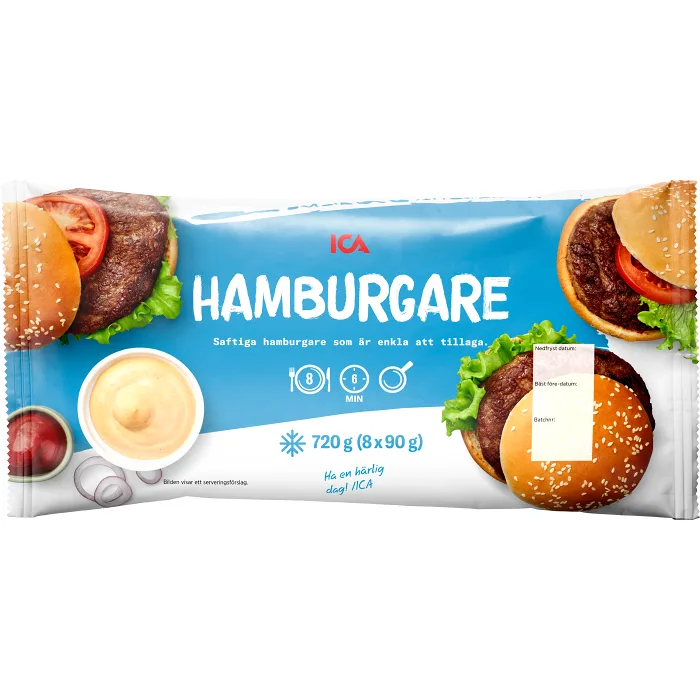 Hamburgare 8-p 720g ICA