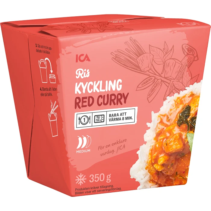 Wok Kyckling röd curry Fryst 350g ICA