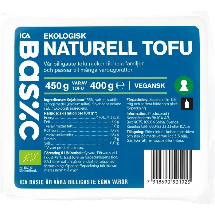 Tofu naturell 400g ICA Basic