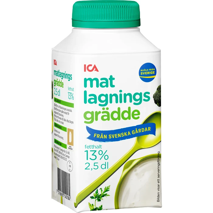 Matlagningsgrädde 13% 2,5dl ICA