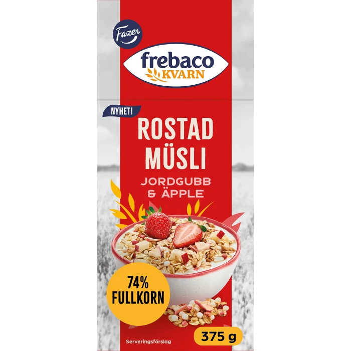 Rostad Müsli Jordgubb & Äpple 375g Frebaco