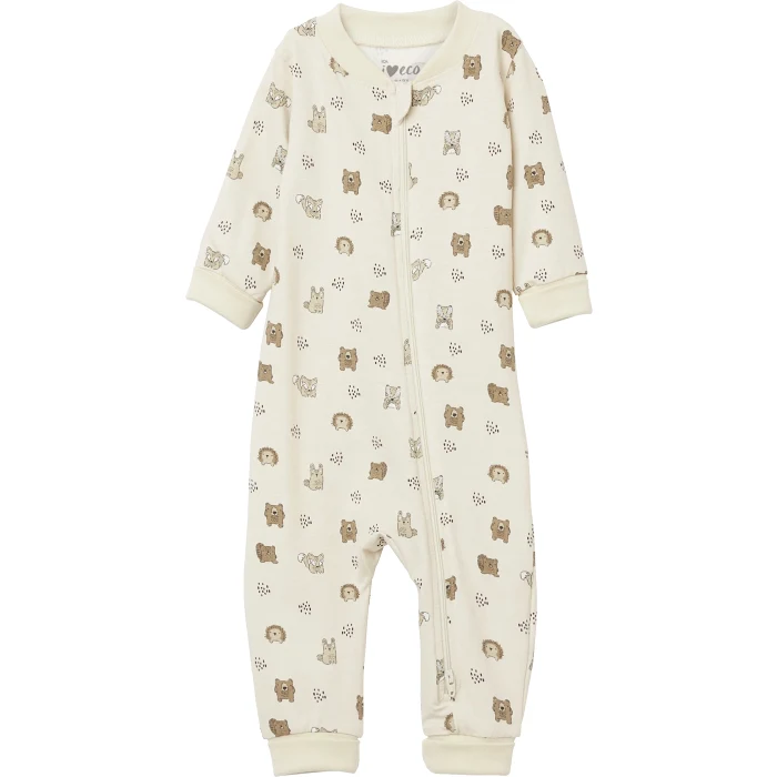 Pyjamas beige mönstrad strl 68 ICA I love eco