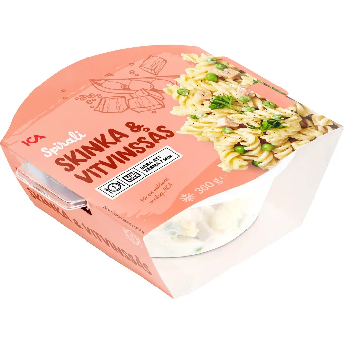 Pasta Skinka & vitvinsås Måltid Fryst 360g ICA