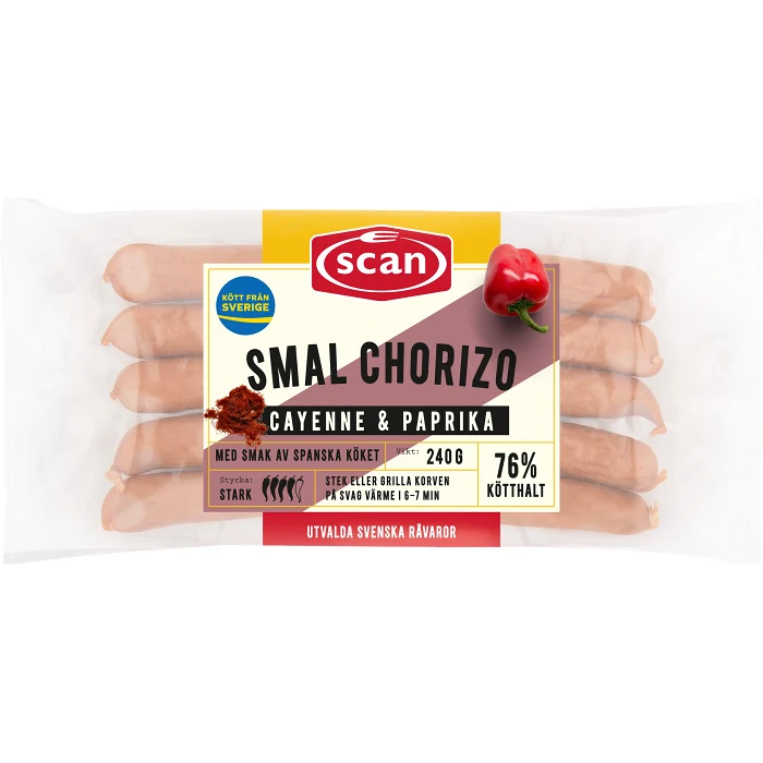 Chorizo Smal 76% Kötthalt 240g Scan