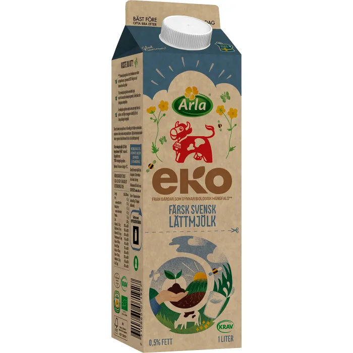 Färsk lättmjölk 0,5% Ekologisk 1l Arla Ko®