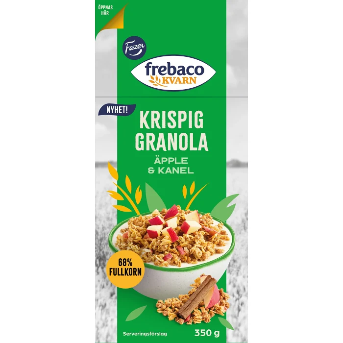 Krispig Granola Äpple & Kanel 350g Frebaco