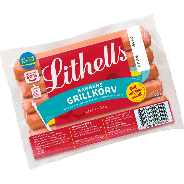 Grillkorv Barnens 400g Lithells