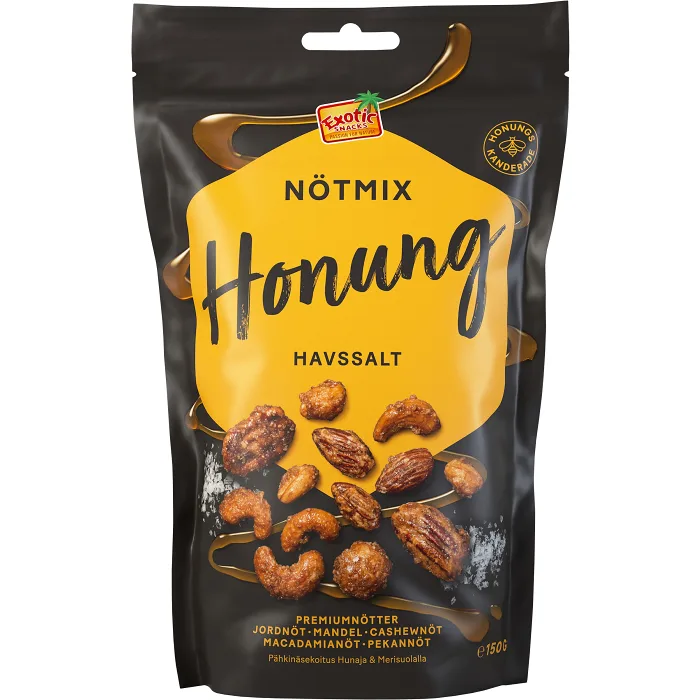 Nötmix Honung med havssalt 150g Exotic Snacks