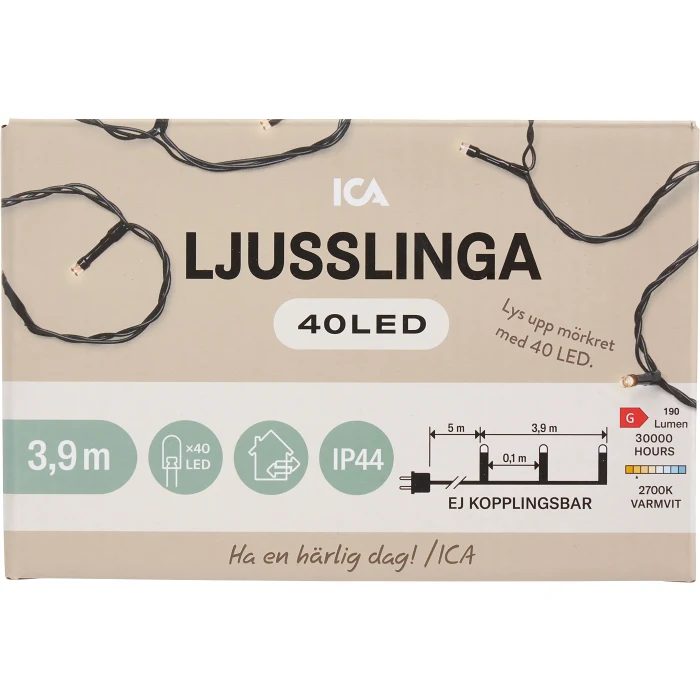 Ljusslinga 3,9 m 40LED ICA