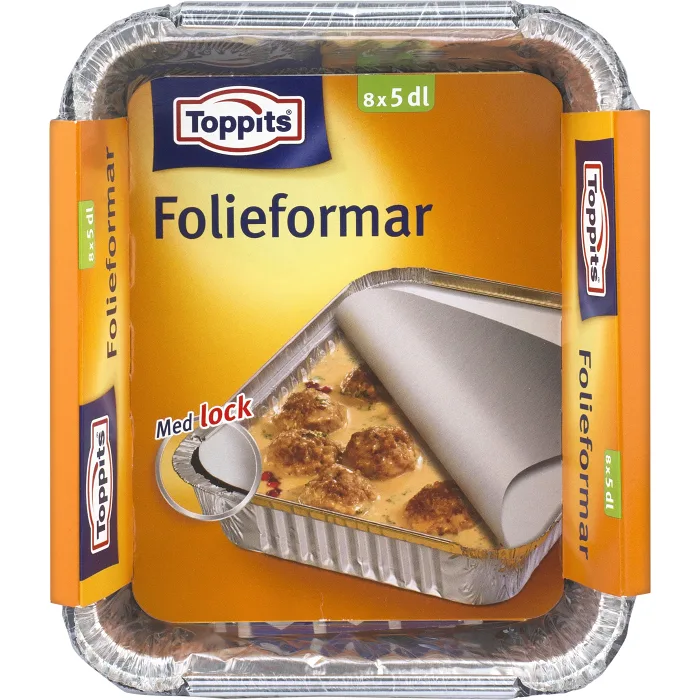 Folieformar med lock 5dl 8-p Toppits