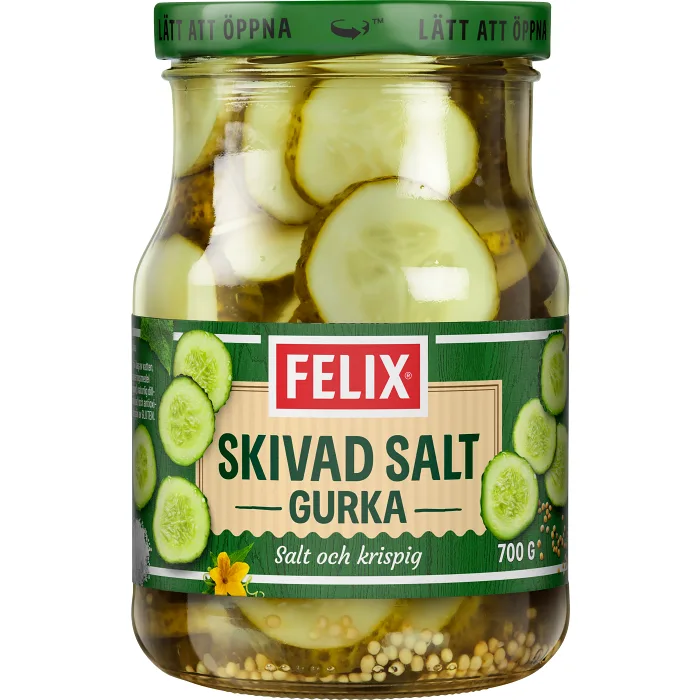 Saltgurka skivad 700g Felix
