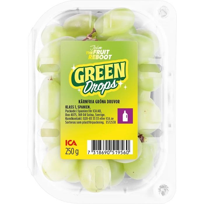 Gröna Druvor kärnfria 250g Klass 1 ICA
