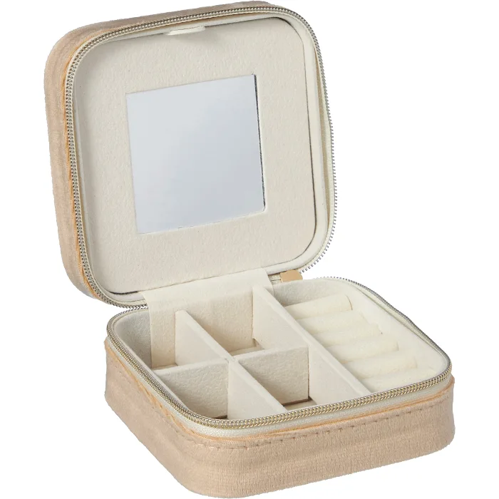 Smycketsskrin sammet Beige