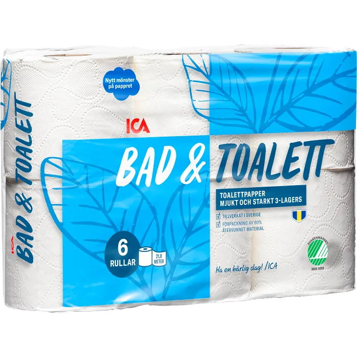 Bad & Toalett Toalettpapper 6-p Miljömärkt ICA