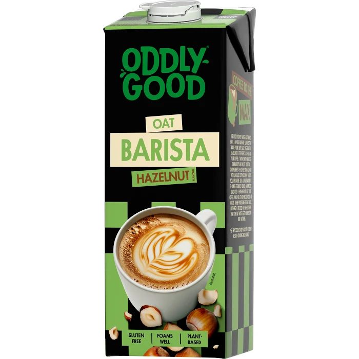 Havredryck Barista Hasselnöt Glutenfri 3% 1000ml Oddlygood®