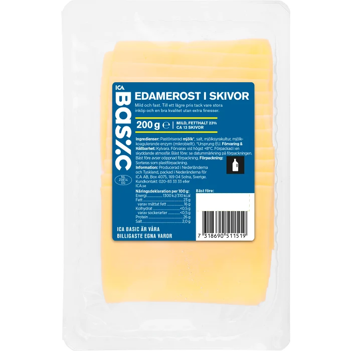 Edamerost skivad 200g ICA Basic