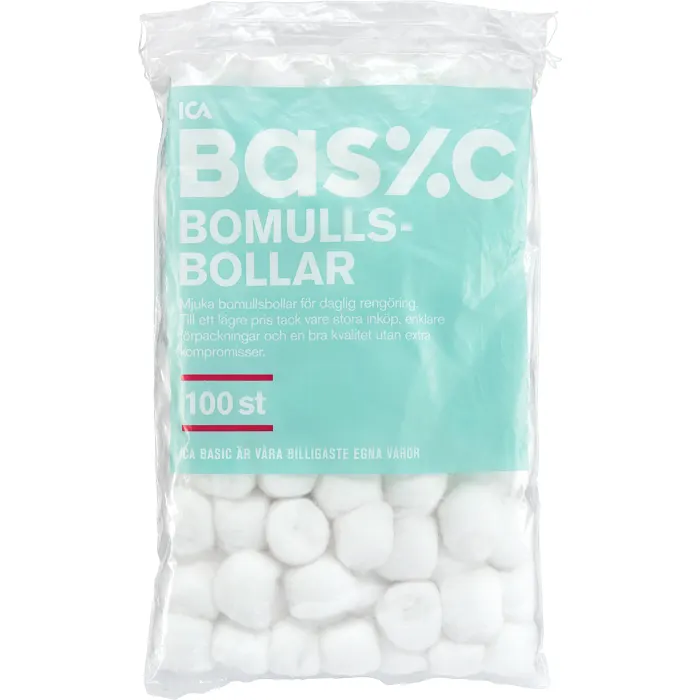Bomullsbollar 100-p ICA Basic