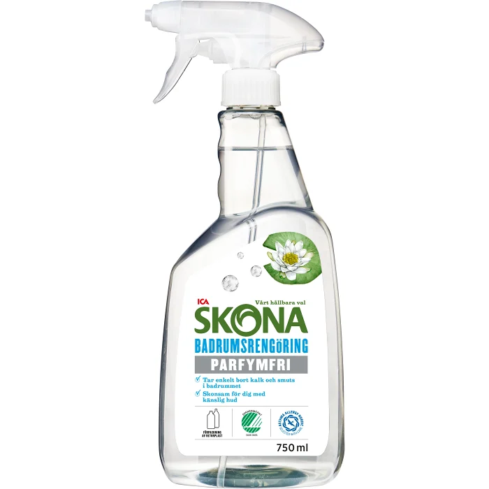 Badrumsrengöring Parfymfri 750ml Miljömärkt ICA Skona