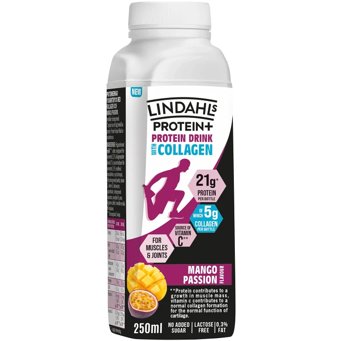Proteindryck Collagen Mango Passion Laktosfri 0,3% 250ml Lindahls