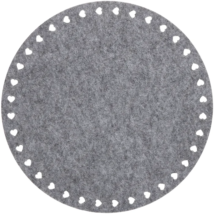 Tablett Hjärta filt Grå D:38cm ICA