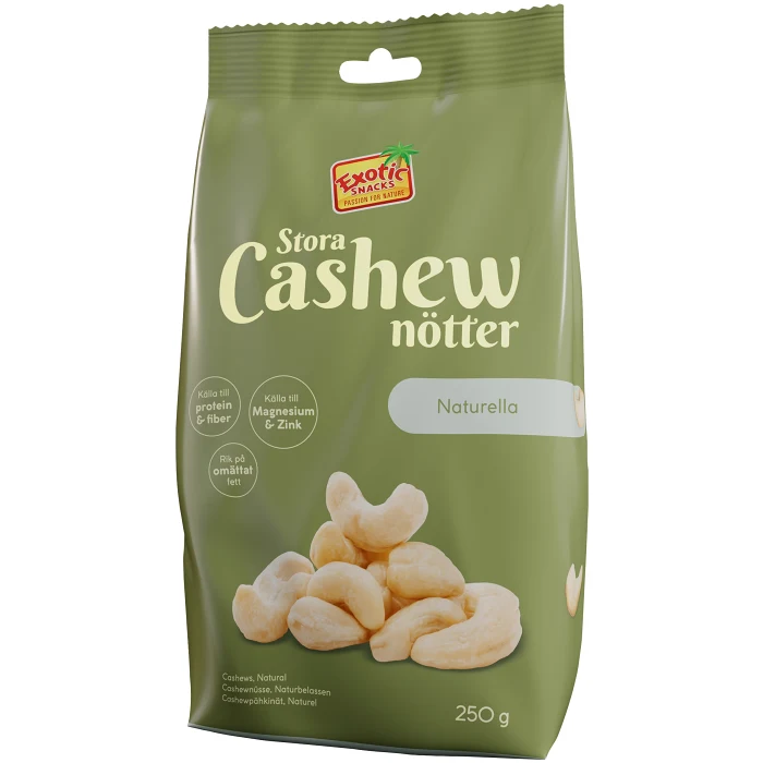 Cashewnötter Naturella Stora 250g Exotic Snacks