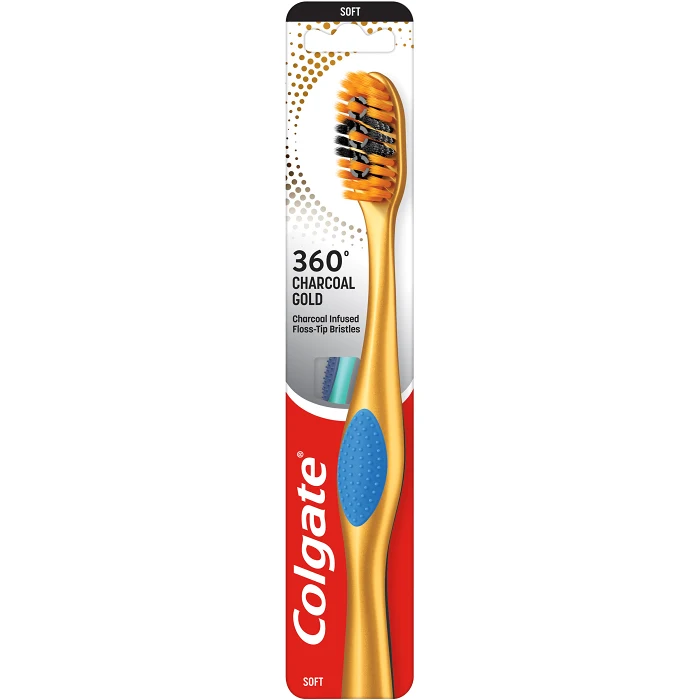 Tandborste 360 Charcoal Gold Soft 1-p Colgate