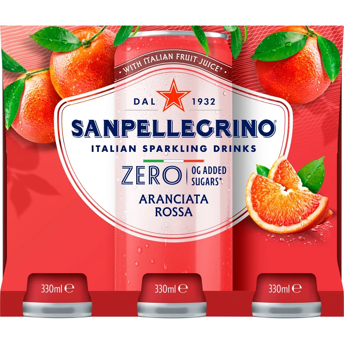 Läsk Aranciata Rossa zero 6-p 33cl San Pellegrino
