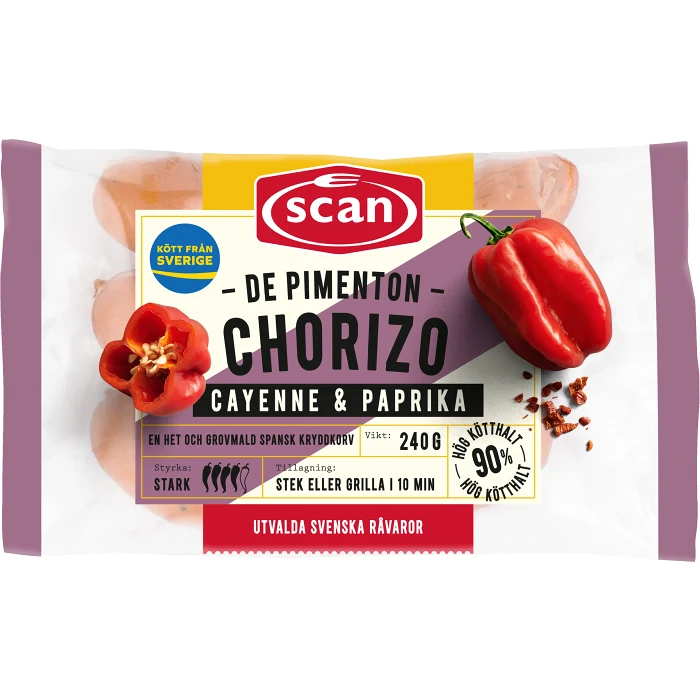 Chorizo de pimenton 90% Kötthalt 240g Scan
