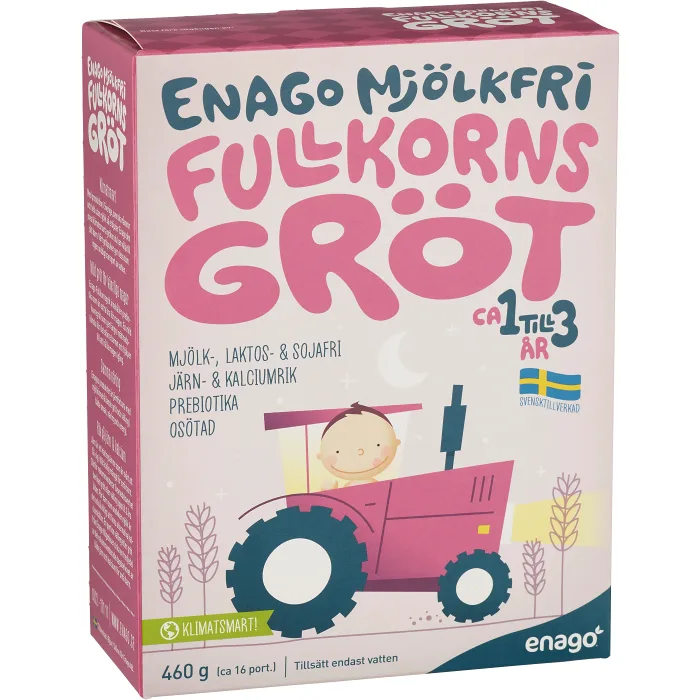 Fullkornsgröt Mjölkfri 1år 16 port 450g EnaGo
