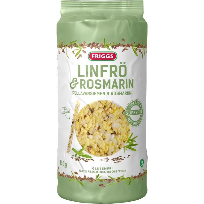 Riskakor Linfrö & rosmarin Glutenfri 130g Friggs