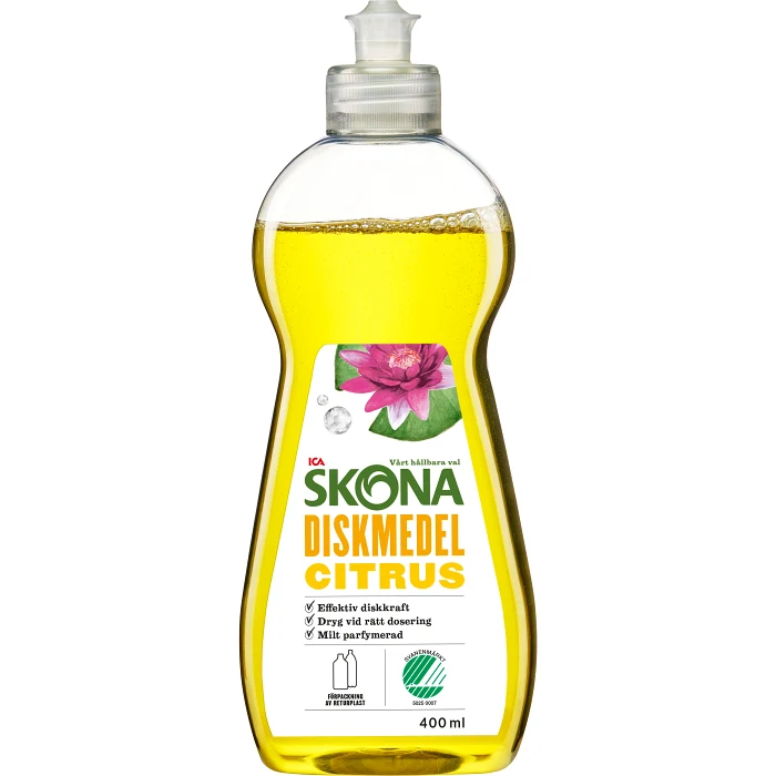 Handdiskmedel Citrus 400ml Miljömärkt ICA Skona