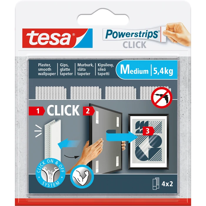 Powerstrips CLICK 4x2 Medium Tesa