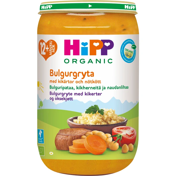 Bulgurgryta med kikärtor & nötkött 1år 250g Hipp