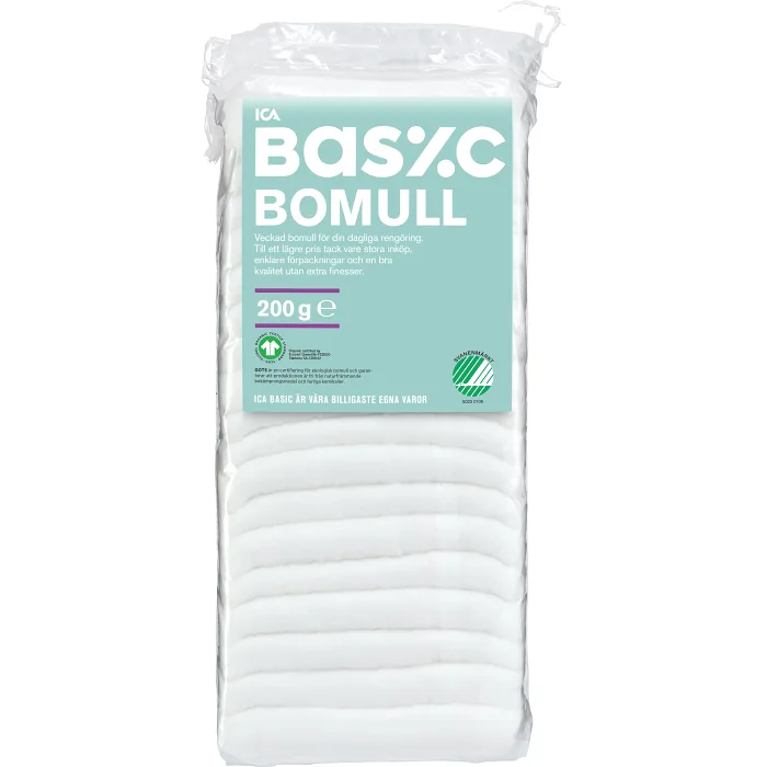 Bomull Hel Veckad bomull 200g ICA Basic