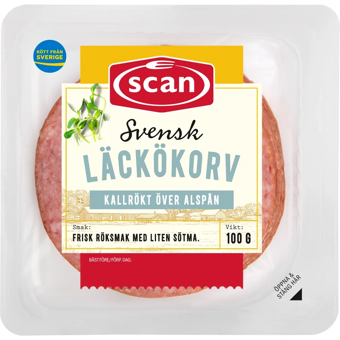 Läckökorv Skivad 100g Scan