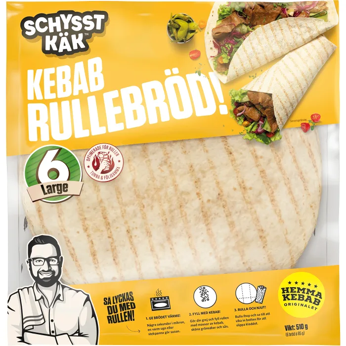 Kebabrullebröd 6-p 510g Schysst käk