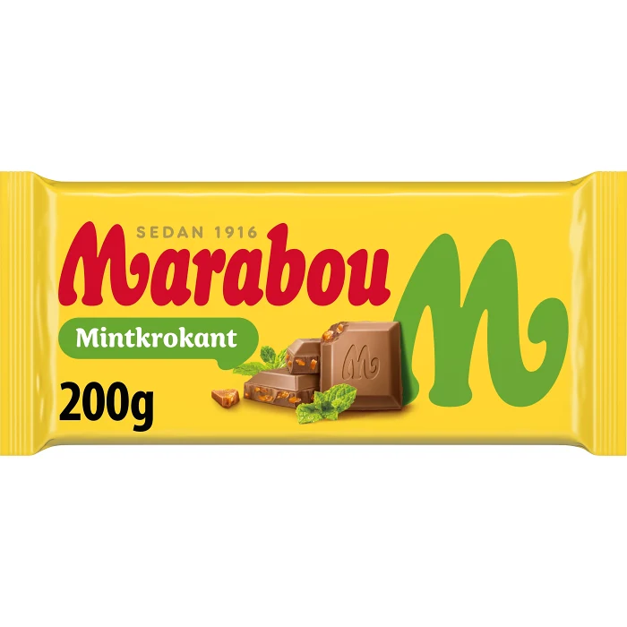 Mjölkchoklad Mintkrokant 200g Marabou