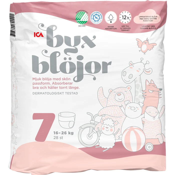 Byxblöjor Strl 7 16-26kg 28-p ICA