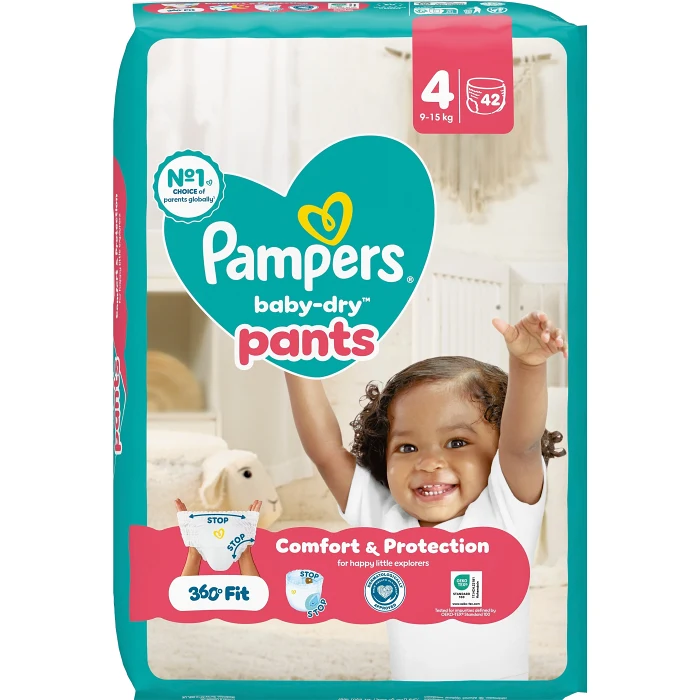 Byxblöjor Baby Dry Pants Strl 4 9-15kg VP 42p Pampers