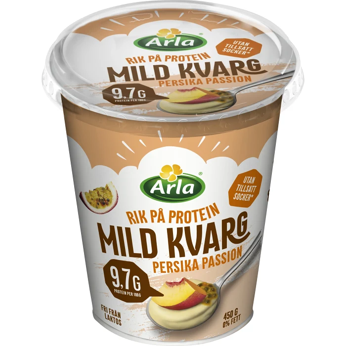 Kvarg Mild Persika Passion Laktosfri 0,2% 450g Arla®