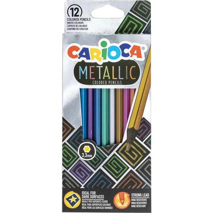Träfärgpennor Metallic 12-p Carioca