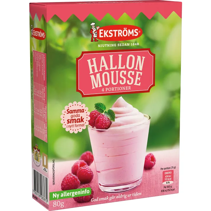 Hallonmousse 4 port 80g Ekströms