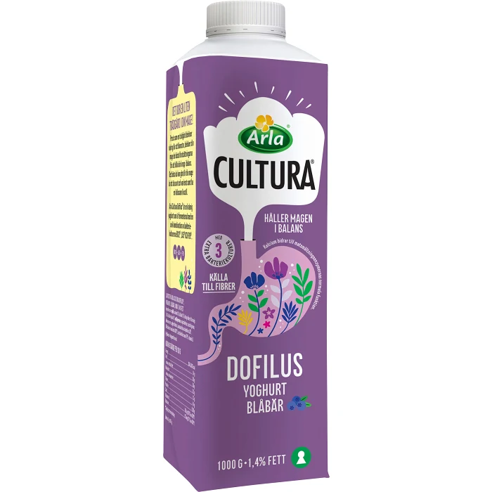 Yoghurt Dofilus Blåbär 1,4% Laktosfri 1000g Arla Cultura®