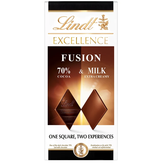 Choklad Excellence Fusion 70% Milk 100g Lindt