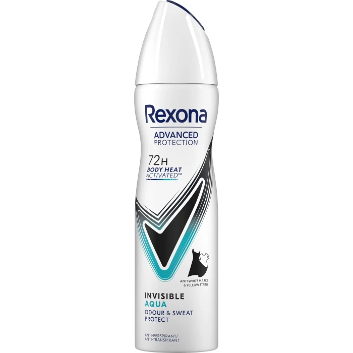 Deodorant Advanced Protection Invisible Aqua Spray 150ml Rexona