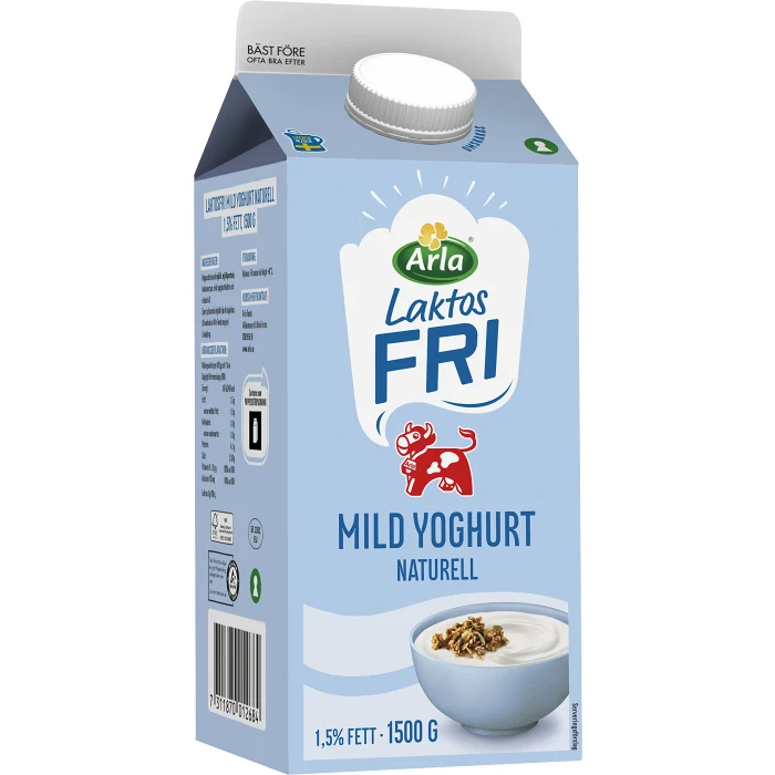 Yoghurt Mild Naturell 1,5% Laktosfri 1500g Arla Ko®