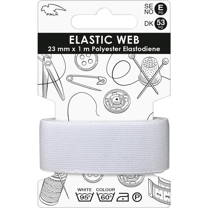 Resårband Vit 1mx23mm Falk