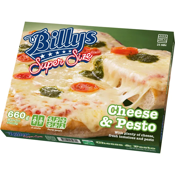 Pizza Super Size Cheese´n Pesto 660g Billys